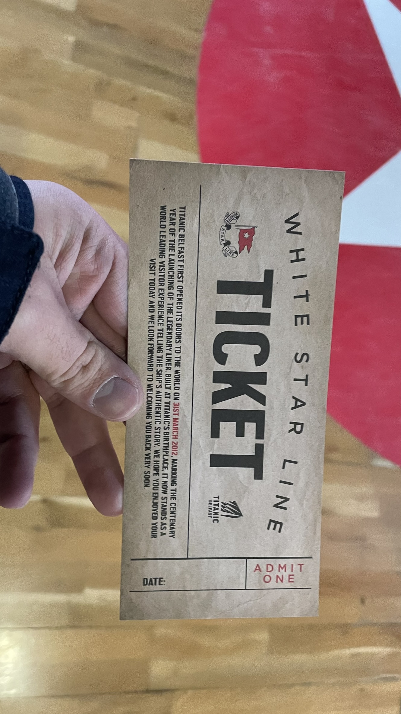 Ticket from museum Titanic Belfast